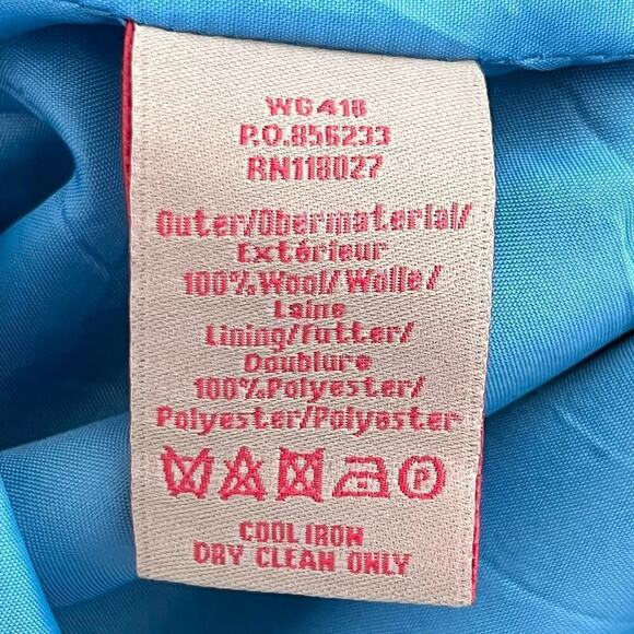 Boden 100% Wool British Tweed Faux Wrap Mini Skirt Polka Dot Blue Black, Size 6 - Picture 8 of 9